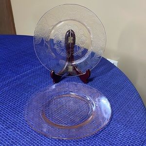 MacBeth Evans Pink Depression Glass DOGWOOD Apple Blossom Lunch Salad Plates 8"